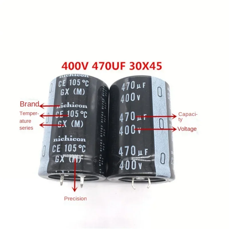 AMSS (1PCS)400V470UF 30X45 nichicon electrolytic capacitor 470UF 400V 30*45 GX high frequency and low resistance.