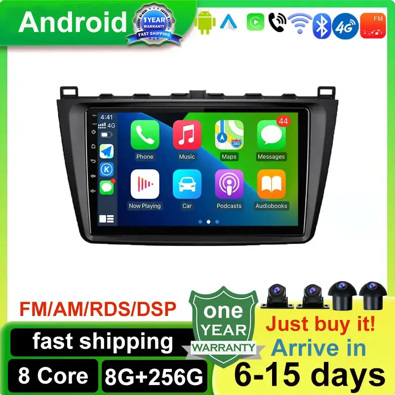 

Android 14 For Mazda 6 GH 2007-2012 Car Radio Multimedia Player Autoradio GPS Navigation Camera WIFI IPS Screen Stereo RDS　