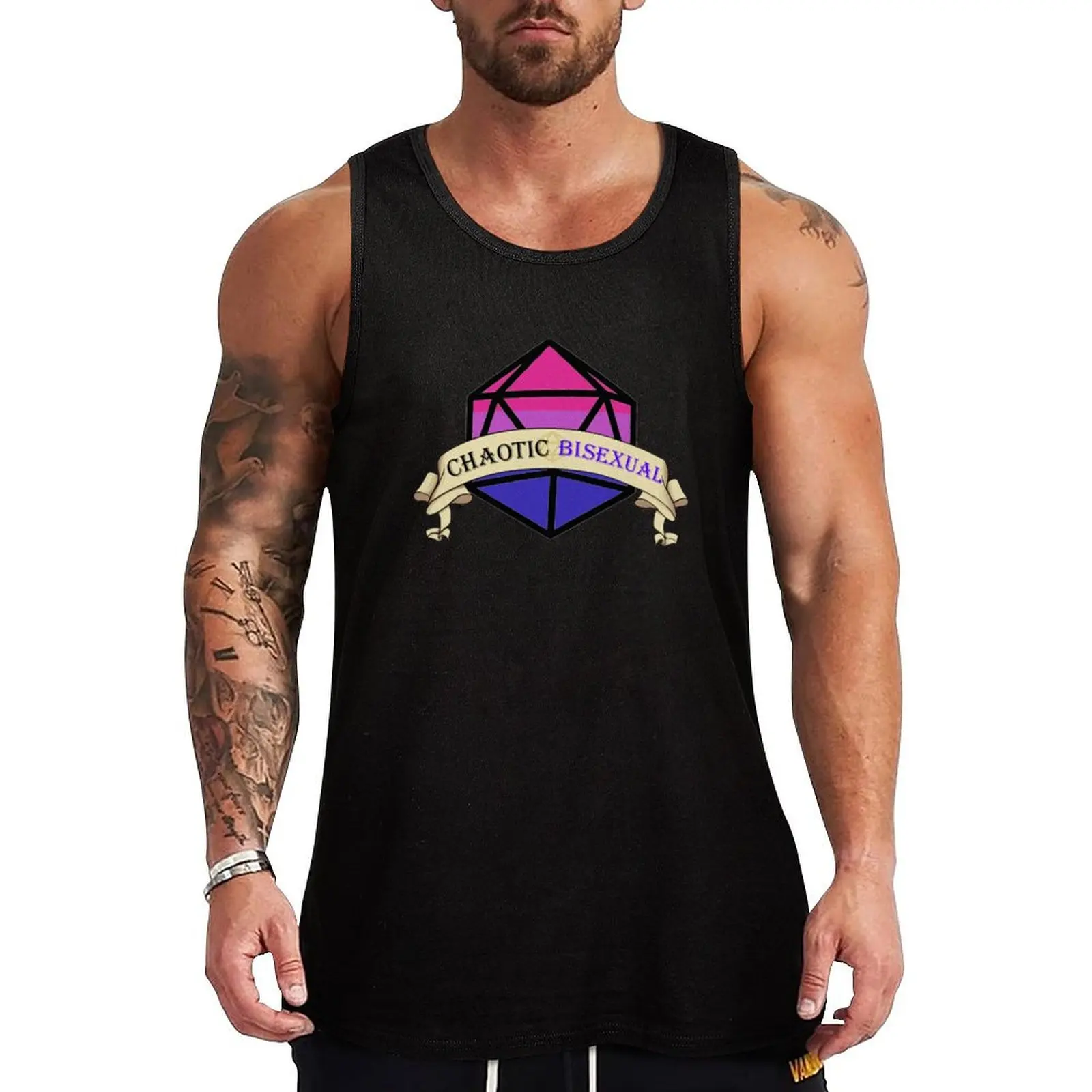 Dnd Chaotic Bi Dice Tank Top Male clothes Muscle fit summer clothes for men