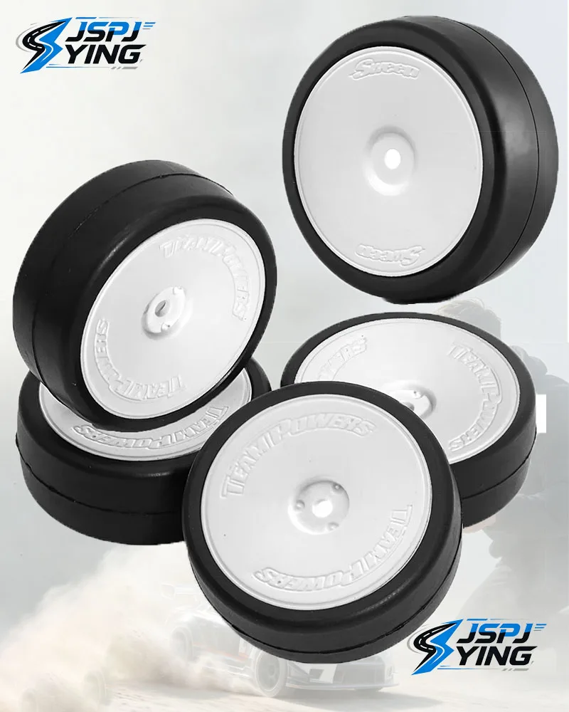 4Pcs 65x25mm High Grip Hot Melt RC Tires On-Road Tyre Upgrade Set for 1/10 RC Car Compatible with Tamiya TT01 TT02 XV01 HPI HSP