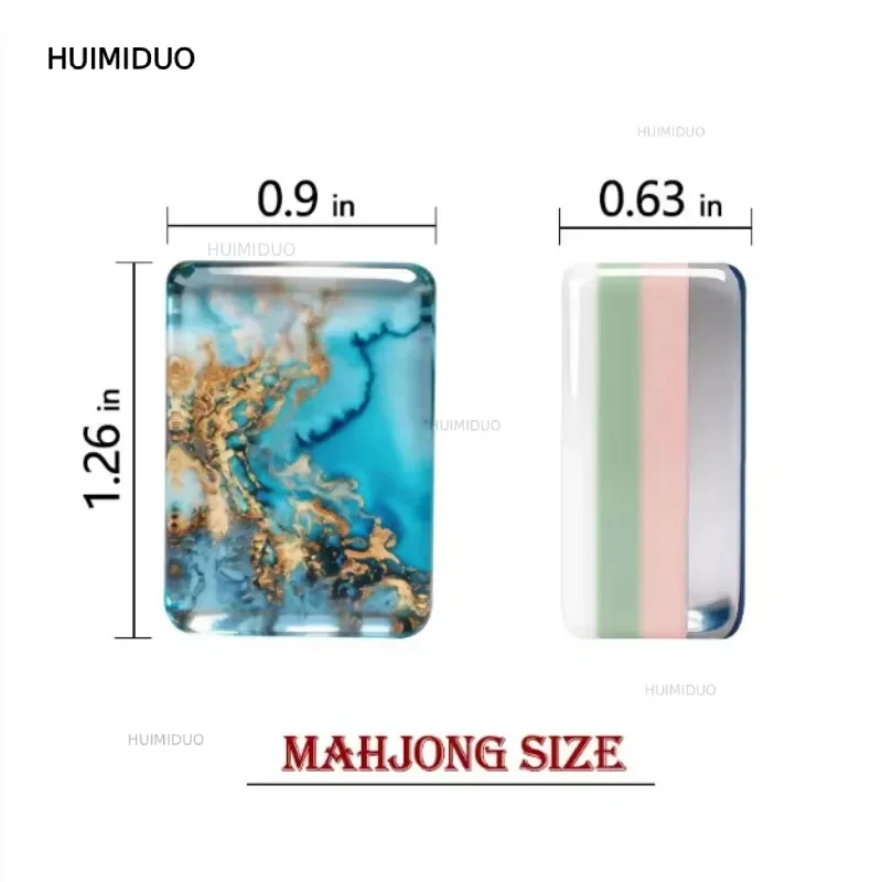 Ocean‑Themed 4‑Layer Acrylic American Mahjong Set, Hand‑Play Mah Jongg Tiles for Family Party Leisure Game