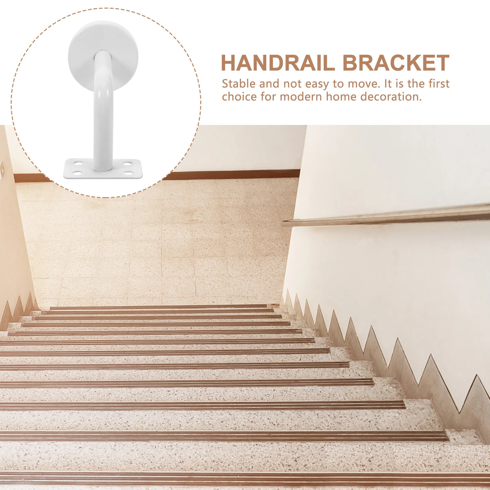 Stainless Steel Stair Handrail Brackets Wall Mounted Heavy Duty Railing Supports for Porch Stairway Balustrade Safety Stylish