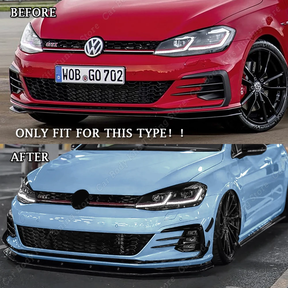 Front Bumper Side Canard Wings Splitter For Volkswagen Golf 7.5 GTI GTD 2017-2019 Car Air Vent Wind Blade Spoiler Body Kits