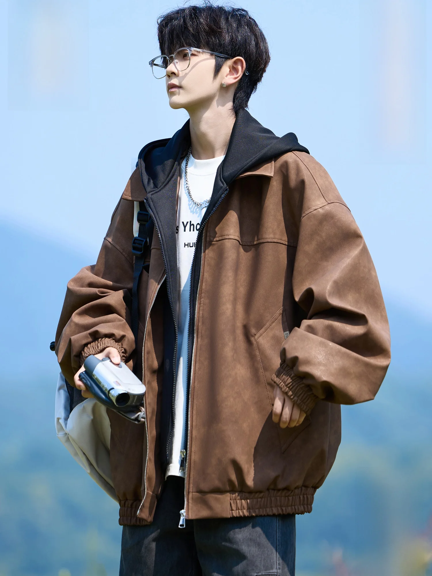 

Мужская зимняя куртка Paul Frank в американском ретро-стиле с капюшоном, свободного кроя, на молнии, с длинными рукавами, из хлопка, для работы и повседневной носки, молодежная.