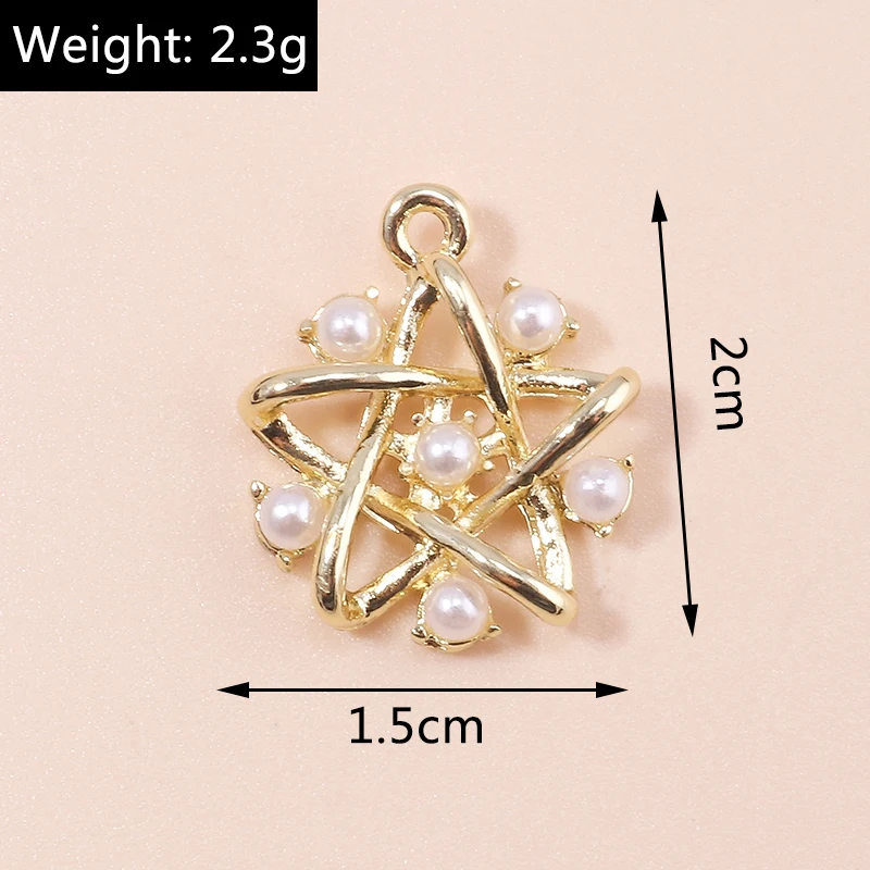 Leslie 5 stücke exquisite Perle Kristall Sonne Mond Sterne bezaubert Rakete Astronauten Anhänger für DIY Schmuck Herstellung Zubehör – Detail 14