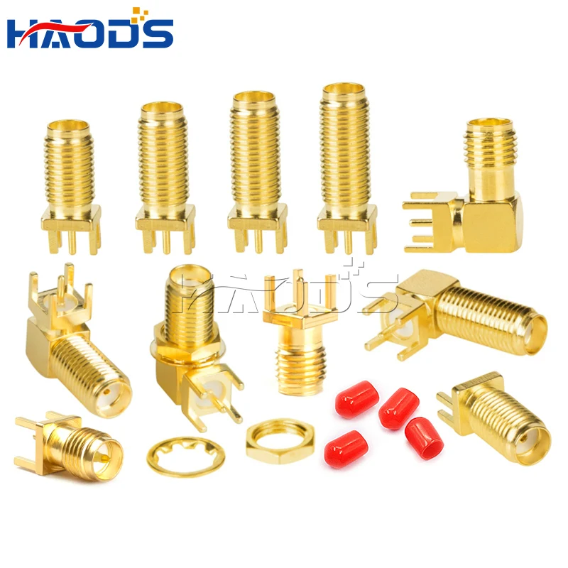 

5PCS SMA SMA-KE SMA-KWE PCB Female connector Female Jack Adapter Solder Edge PCB Mount RF Copper Connector Plug Socket