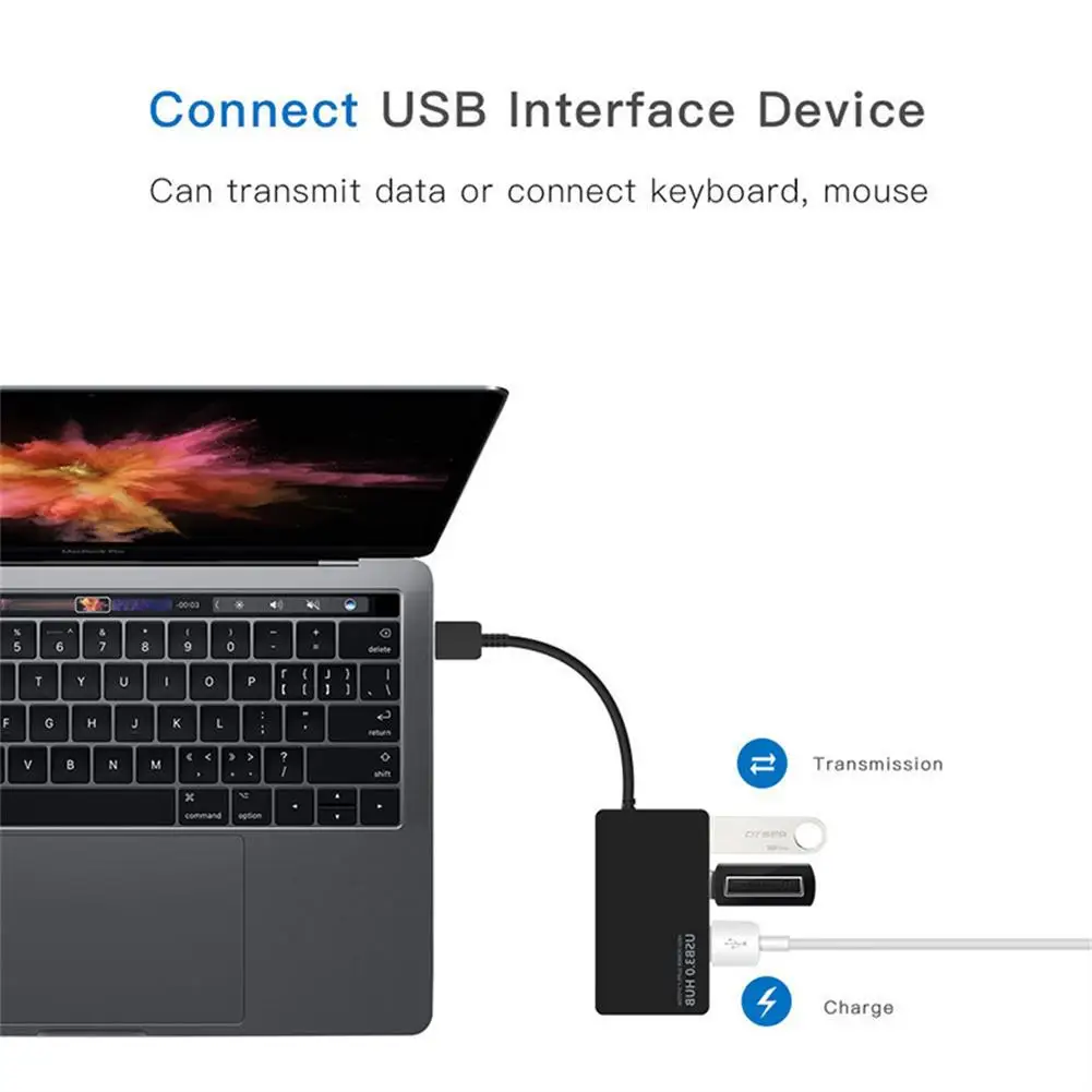 High-speed Usb 3.0 Hub Multi Usb Splitter 4-port Multiple Expander Adapter Computer Accessories For Laptop Pc