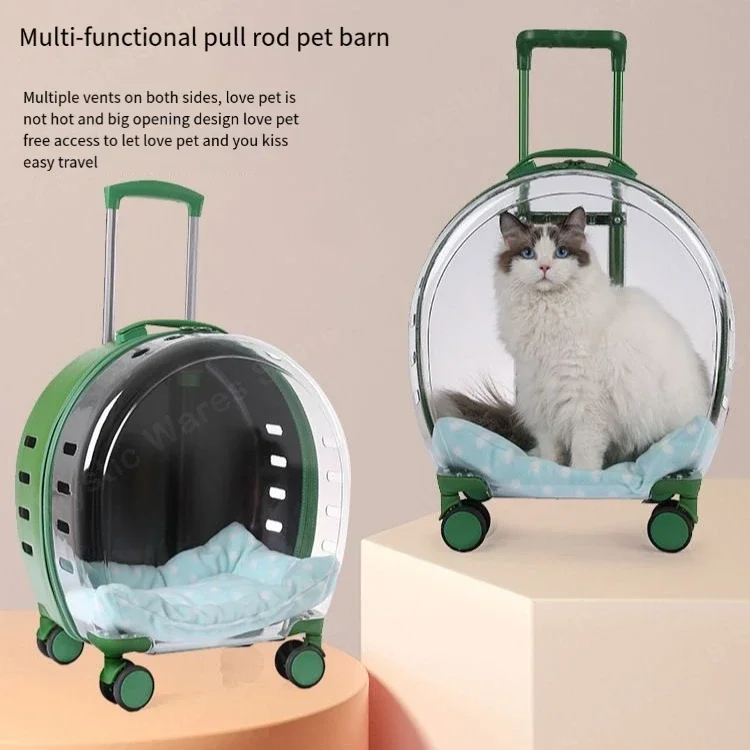 Cat bag transparent two large capacity lightweight cat and dog air case pet tie rod space capsule portable travel case