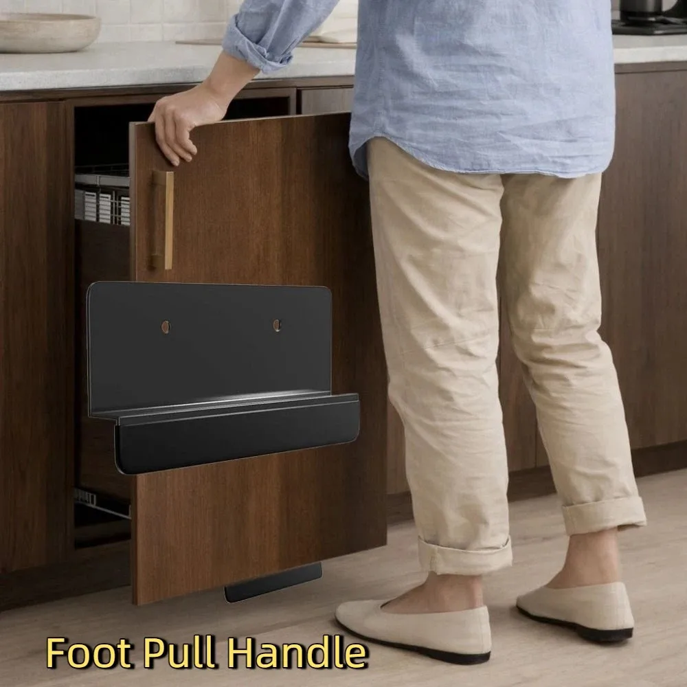 

Stylish Metal Touchless Cabinet Foot Pull Efficient Convenient Foot Pull Handle Hands-Free Cabinet Door Handles Kitchen