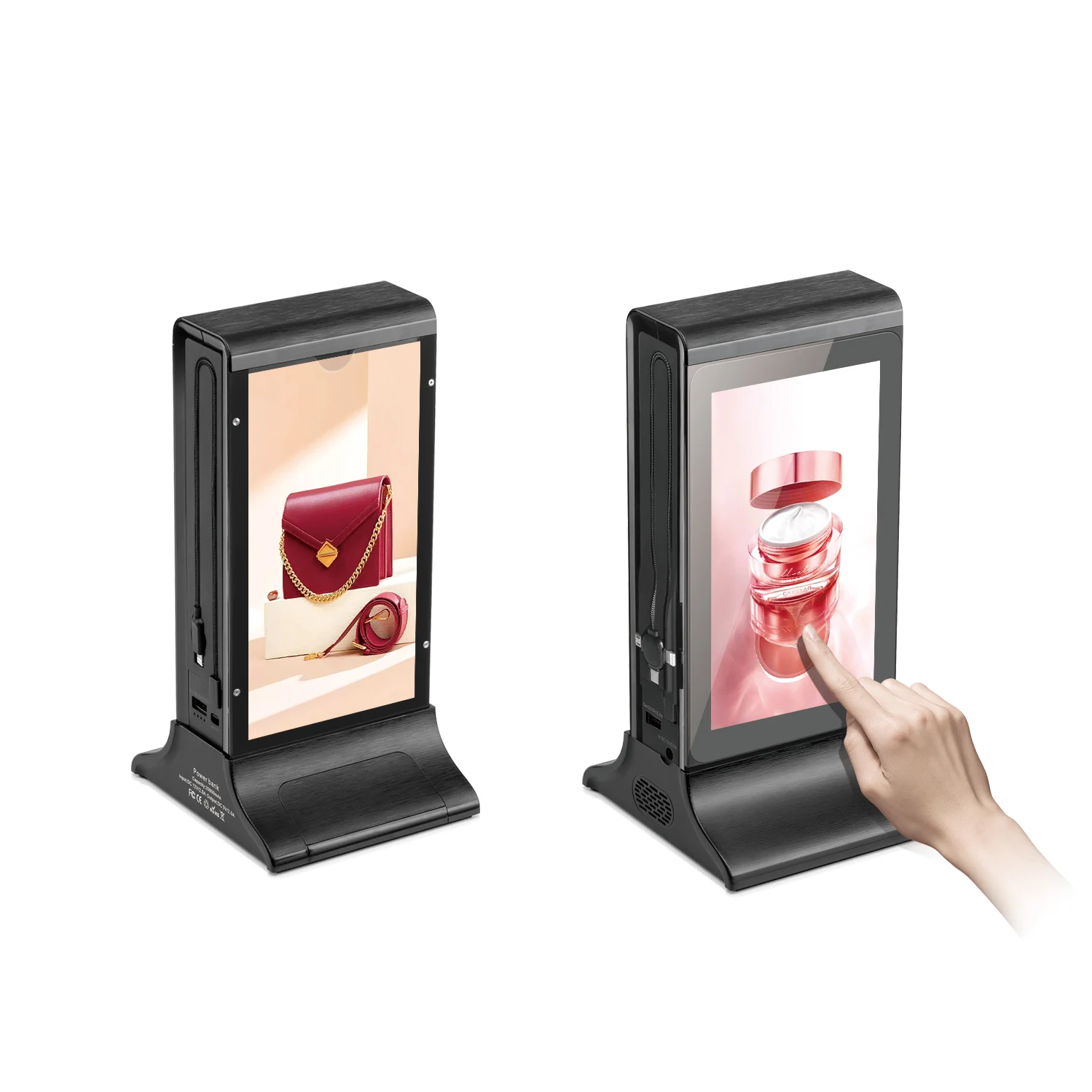 FYD-835S Battery Powered CMS Restaurant Advertising Menu Display Power Station Bank Charger Screen Digital Table Tents Talker