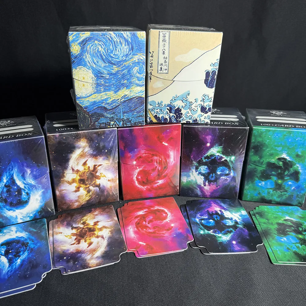 

100+ Plastic Cards Deck Box for MTG/PTCG, HD Pattern Printing Trading Cards Collection Board Games Case for Game Card