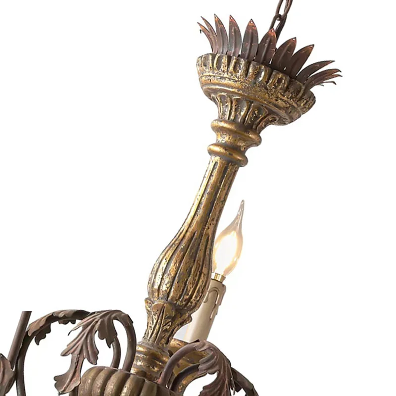 Creative Retro French Style Solid Wood Carving American country Chandelier Villa Dining Room Bedroom Corridor Club Droplight