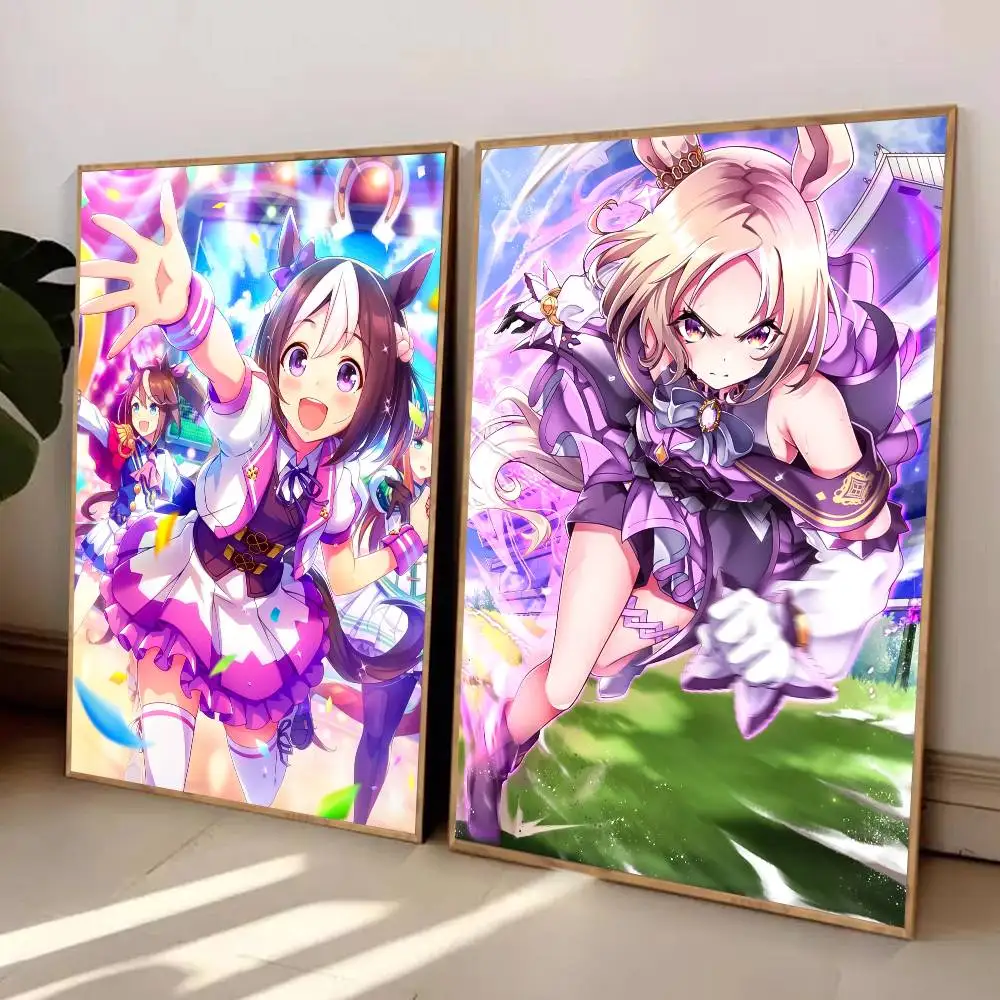 ملصق أنيمي U-Umamusume Pretty DerbyS HD Art Sticky Wall مقاوم للماء لغرفة المعيشة المنزلية وغرفة النوم والديكور الجمالي