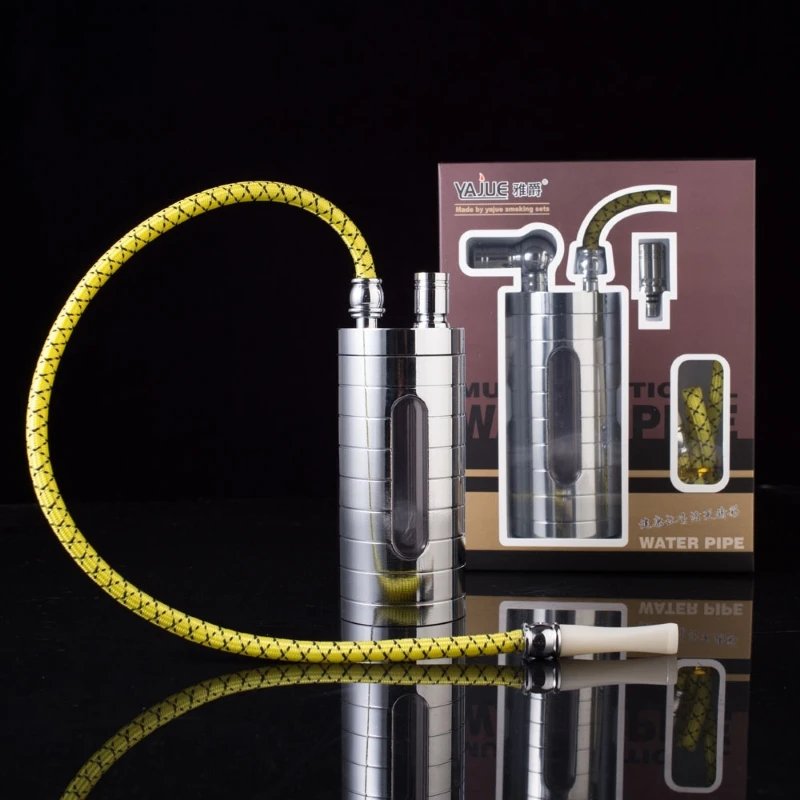 

Metal Water Filter Hookah Pipe Multi-Use for Cigarettes & Rolled Tobacco, Portable Shisha with Comfortable Grip Gift for Men