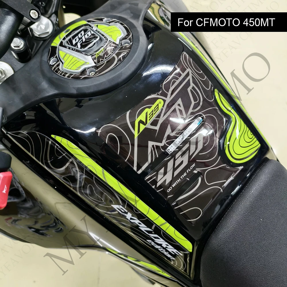 Para cfmoto 450mt 450 mt aventura motocicleta carenagem fender protetor tanque almofada apertos laterais kit de óleo combustível adesivos decalques adesivo