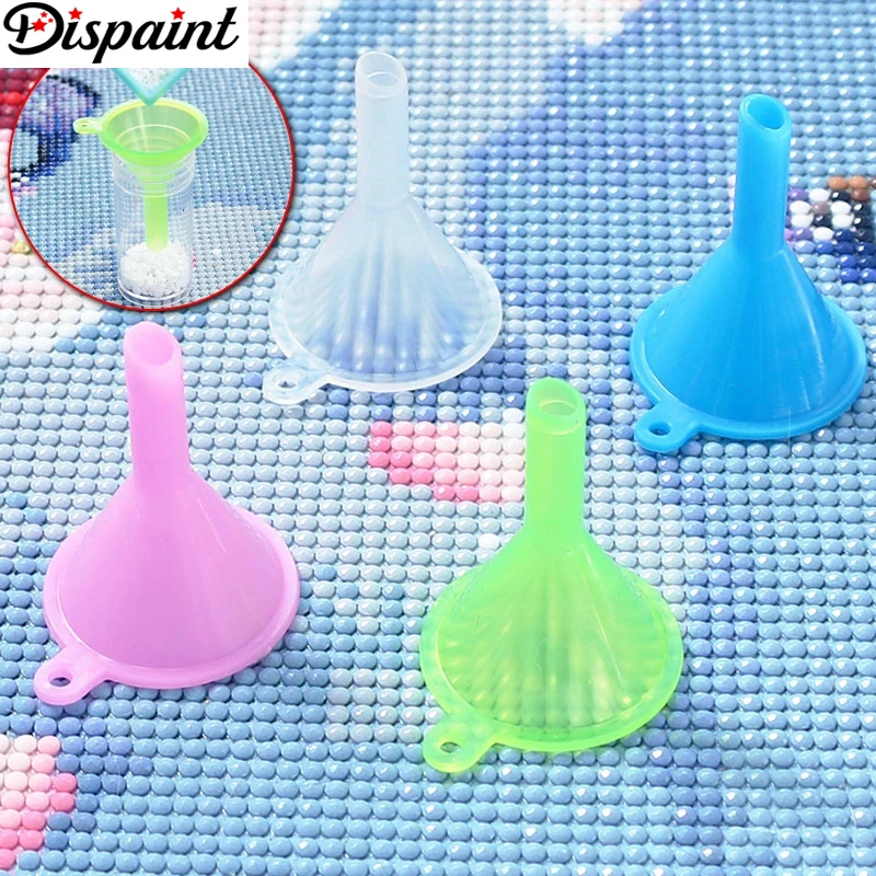 Dispaint (5pcs) Plastic Mini Funnel Packaging Funnel DIY Diamond Painting Tools Bead Storage Subpackage Accessories Random Color