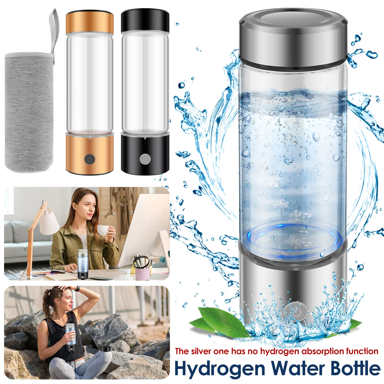 

Hydrogen Water Bottle Portable Hydrogen Water Cup 700mAh Rechargeable Hydrogen Water Ionizer Bottle Electrolytic Hydrogen Water