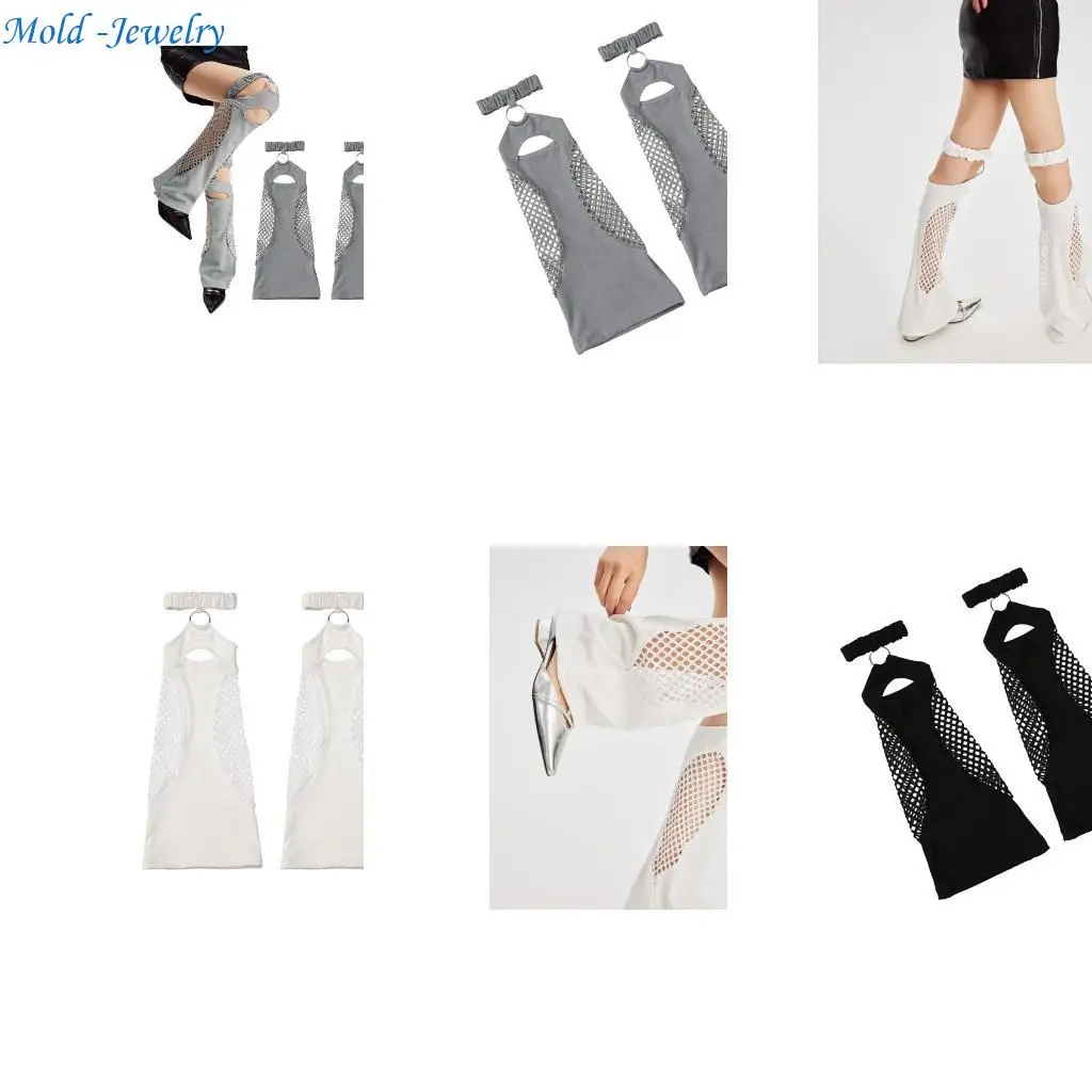 

69HB Harajuku Suspender Flared Leg Sleeve Punk Elastic Garters Leg Warmer