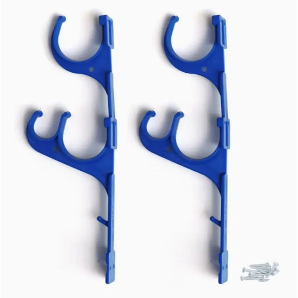 Aluminum Pool Cleaning Hook with Plastic Frame for Underwater For Spa Use Compatible with Vacuum Heads PVC Blue 2 Pieces