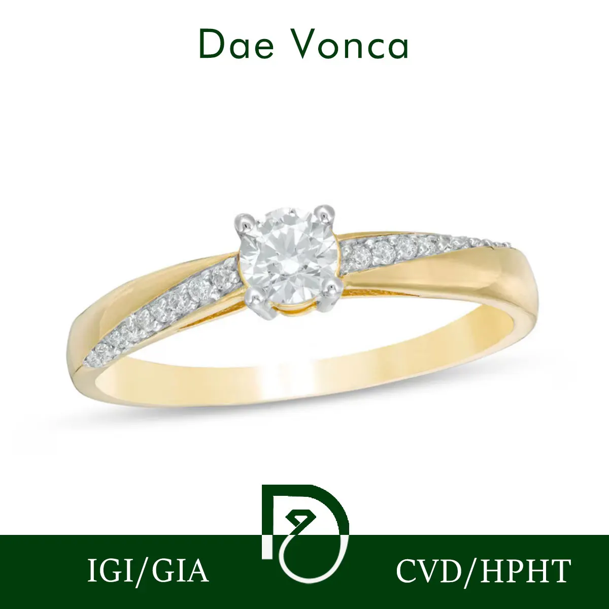 

Блестящее кольцо с бриллиантом круглой огранки, выращенное в лаборатории, 14-каратное желтое золото, комплект, кольцо с бриллиантом на хвостовике ленты, элегантное обручальное кольцо для женщин