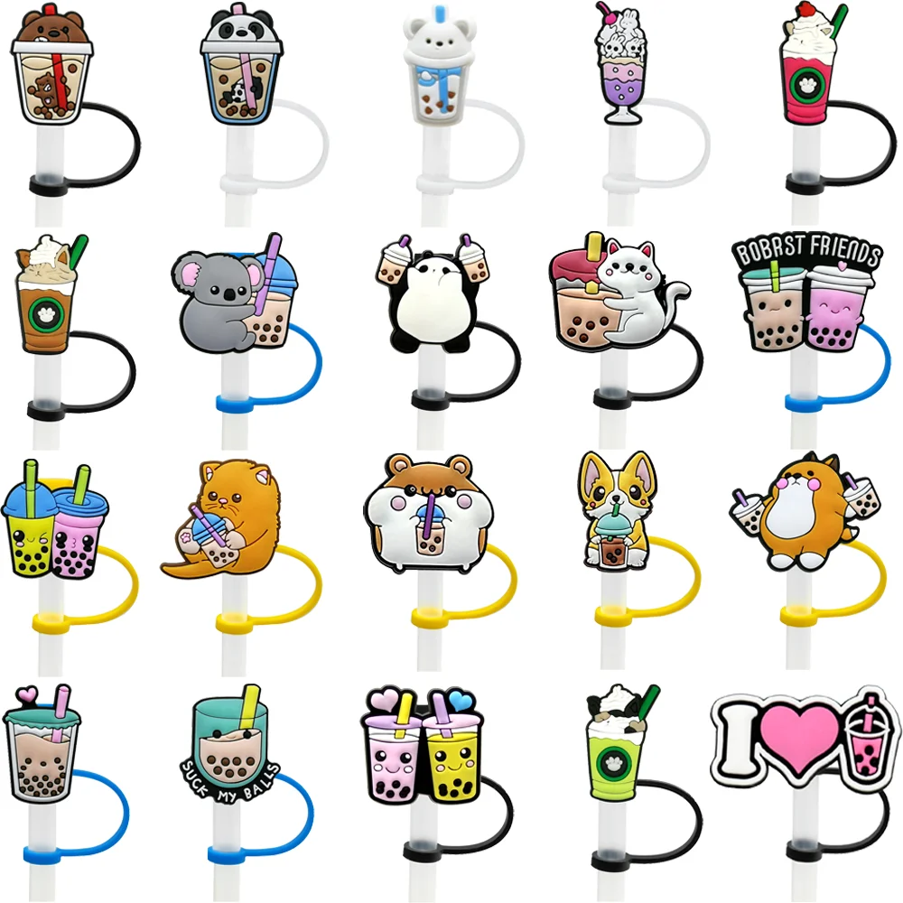 

1-20PCS New Drink Series Silicone Straw Caps,8MM Cute Straw Caps for Girls,Reusable Dust-Proof Straw Caps as Cup Gifts