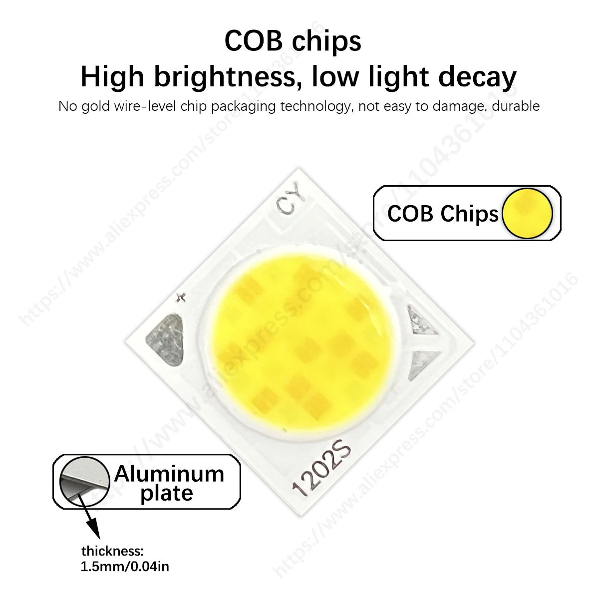 5 PCS COB LED Chip 13.3mm  7W  12W CSP bicolor Warm White Chips Lamp SpotLight Downlight Accessories Top Quality