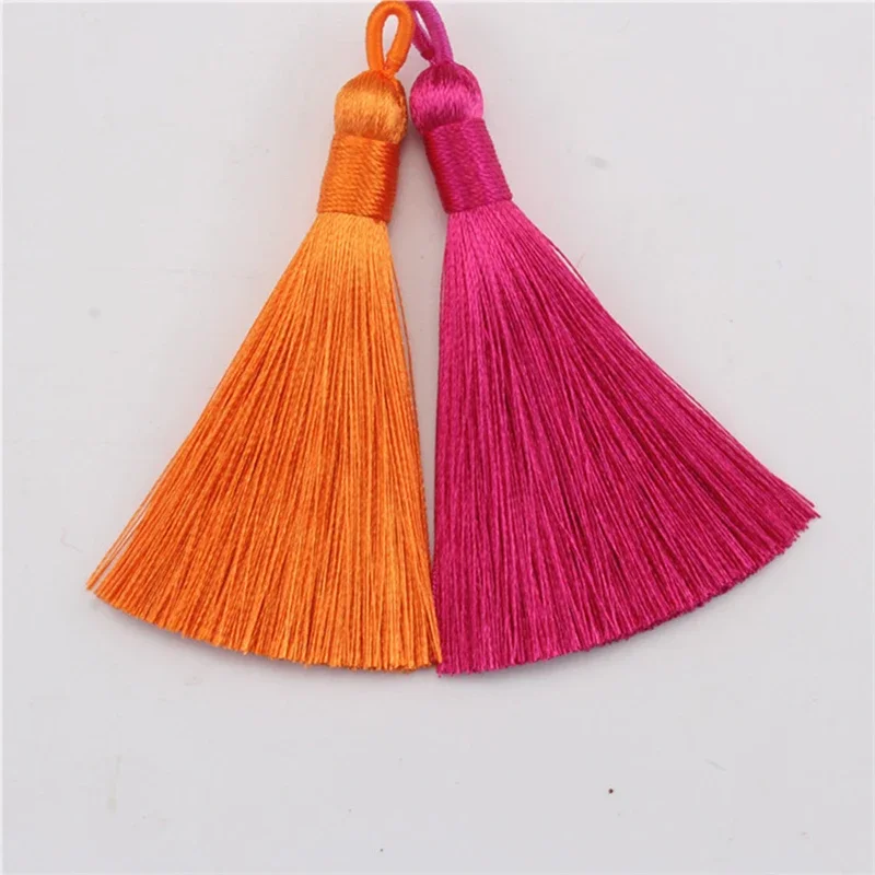 5pcs/lot 8cm Hook Circle Tassels Silk Fringe Bangs Flower Tassel Trim Decorative Tassels For Curtains Home Decor Accessories