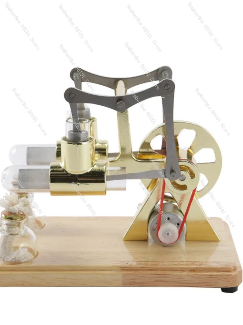 Twin Cylinder Stirling Engine Model Physics Experiment Generator Steam Engine Educational Science Demonstration Toy