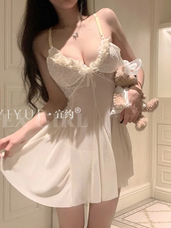 2024 جديد مثير الخامس الرقبة القوس الدانتيل الربط شبكة شير عارية الذراعين فستان بكتافة المرأة Cinching الخصر سليم الحلو ألف خط فستان قصير CE97