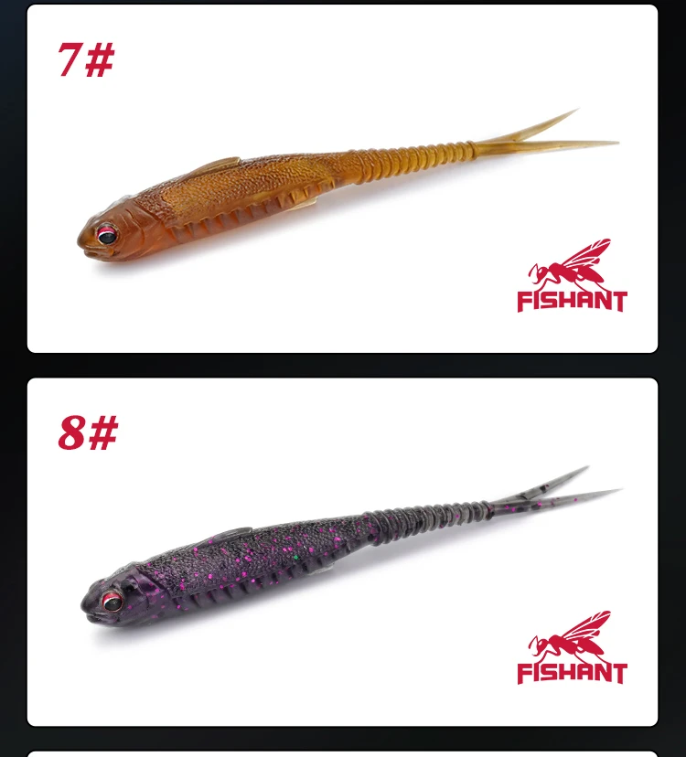 FISHANT Fork Tail Hollow Floating Soft Bait 2,5" 3,1" Realistischer Silikon-Köder mit Nachtleuchtfunktion zum Angeln von Barschen und Hechten mit Jigging-Ködern. – Detail 15