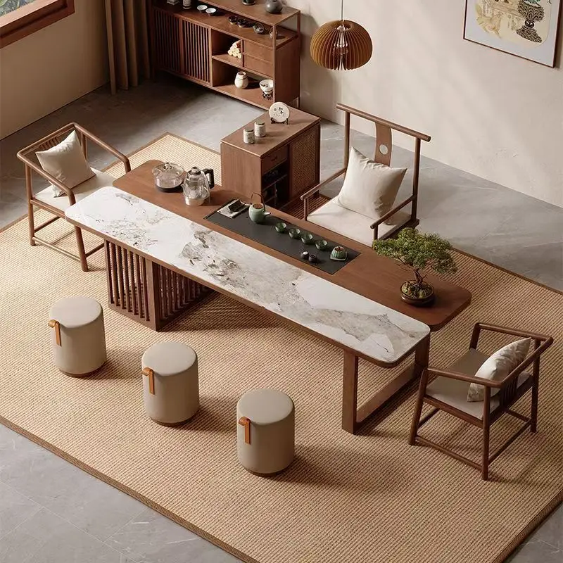 Chinese tea table rock slab tea table modern integrated home simple office tea table