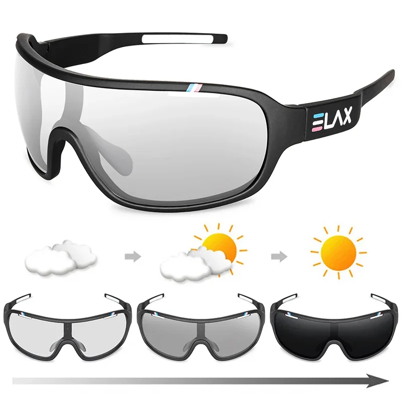 

ELAX BRAND поляризационные фотохромные UV400 уличные очки для шоссейного велоспорта спортивные велосипедные солнцезащитные очки для мужчин и женщин велосипедные очки