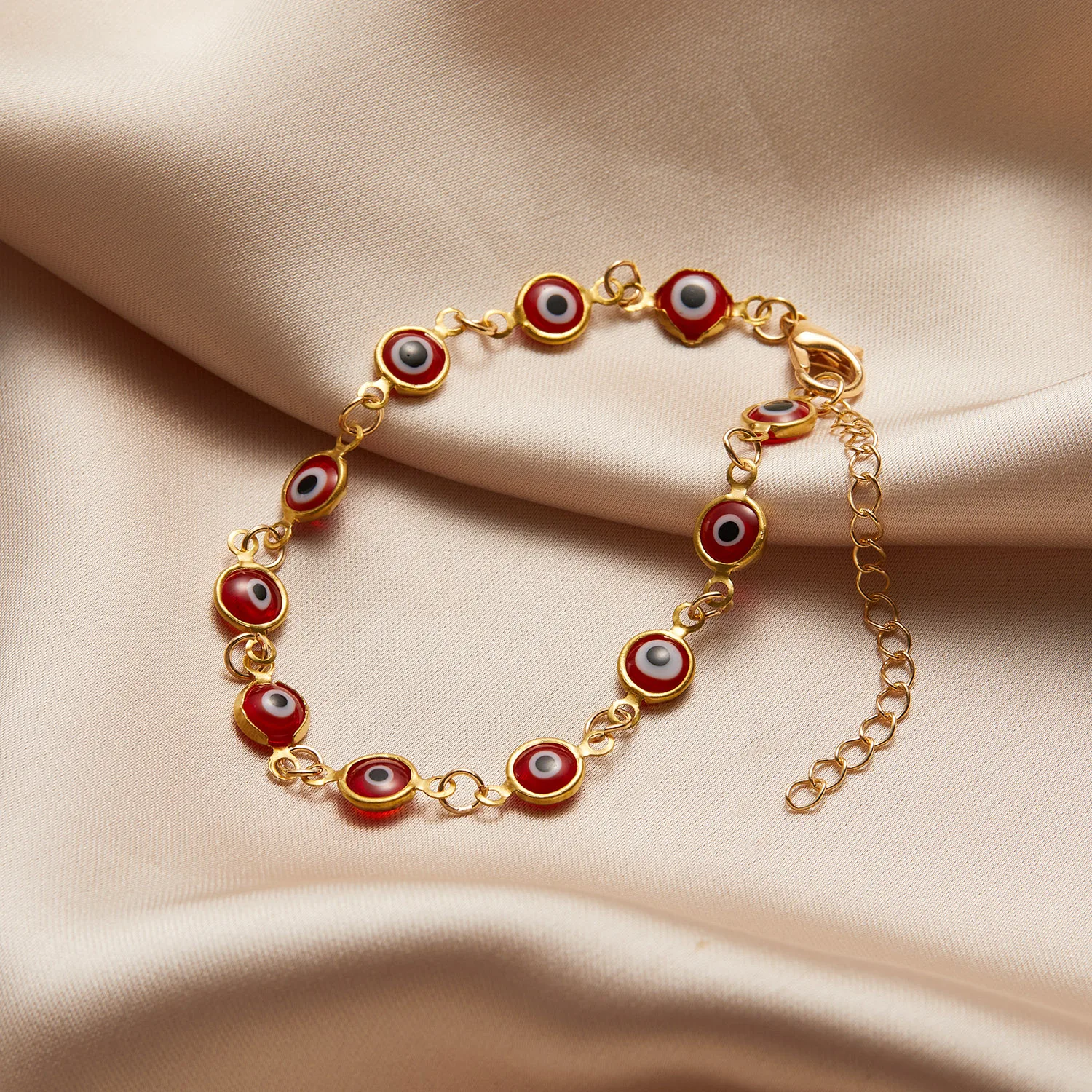 Glücklich Türkei Evil Eye Armband Bunte Rot Blau Auge Ästhetischen Schmuck Für Frauen Einfache Trendy Einstellbare Metall Kette Armbänder – Detail 11