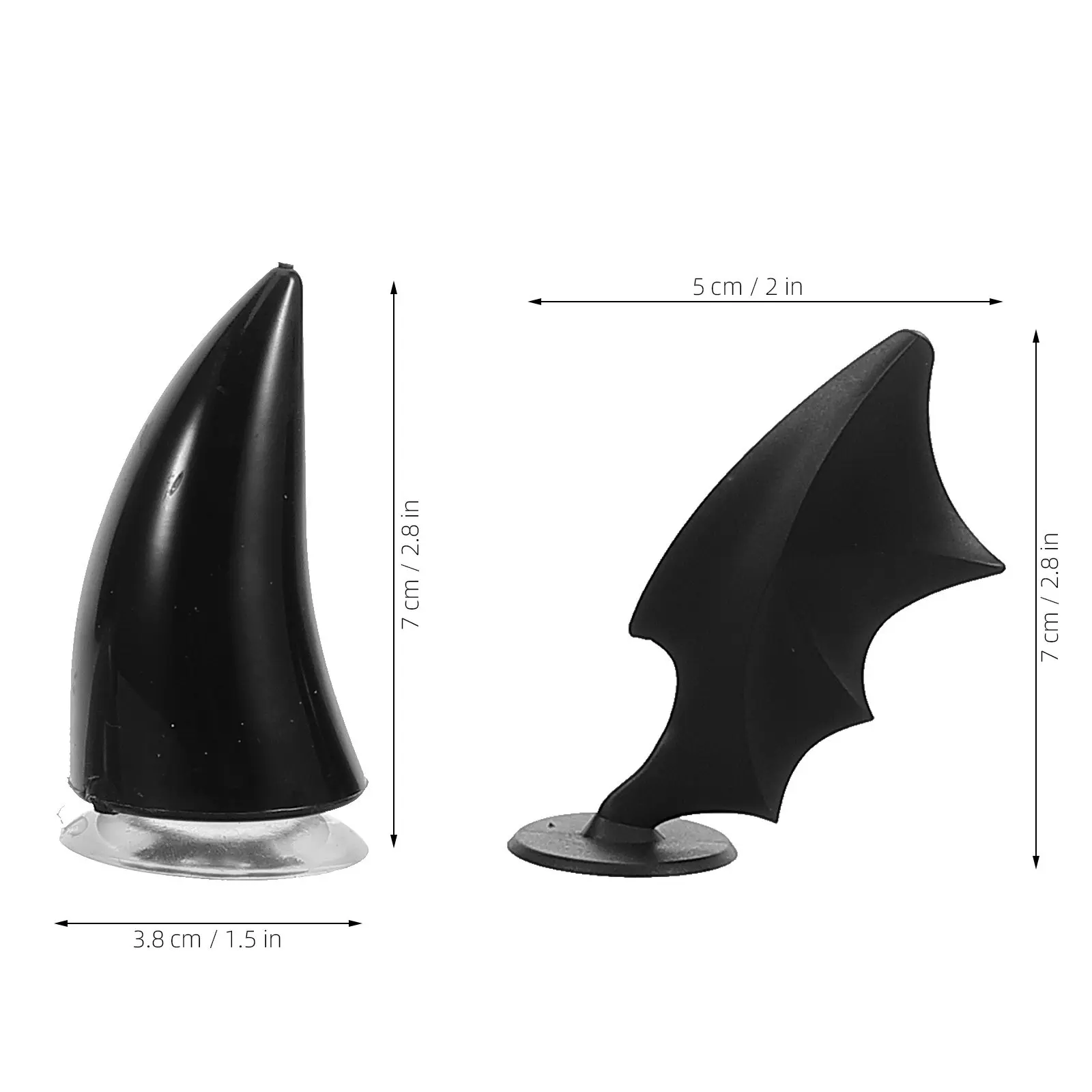 4Pair Motorcycle Decoration Accessories Stick on Devil Horns Cat Ears Bat Wings Horns Suction Cup Motorbike