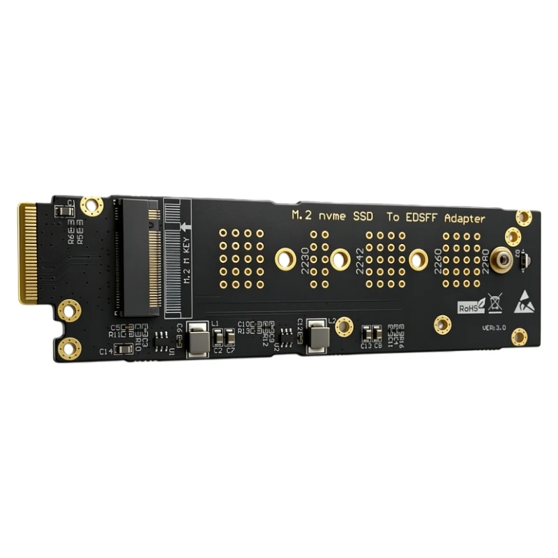 NEW M.2 NVME M-Key To EDSFF E1.S SSD Adapter Card M2 M Key PCIe 4.0 Converter Support 2230 2242 2260 2280 SSD For Desktop Server