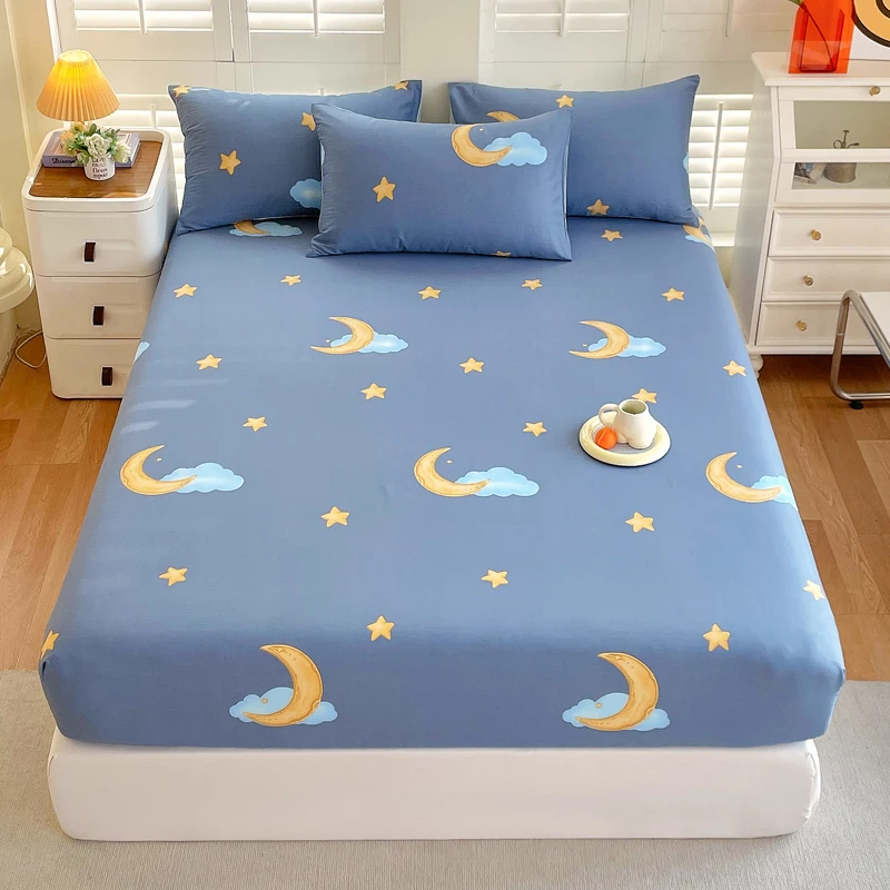 

Skin-friendly Fitted Sheet Adults Kids Bedsheets Printed Bed Cover Soft Bed Linen простынь на резинке (Pillowcase Need Order)