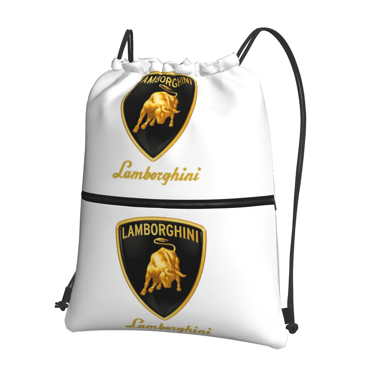 Logo Lamborghini Glossy Portable Backpacks Drawstring Bag Fashion Drawstring Bundle Pocket Storage Bags For School Students