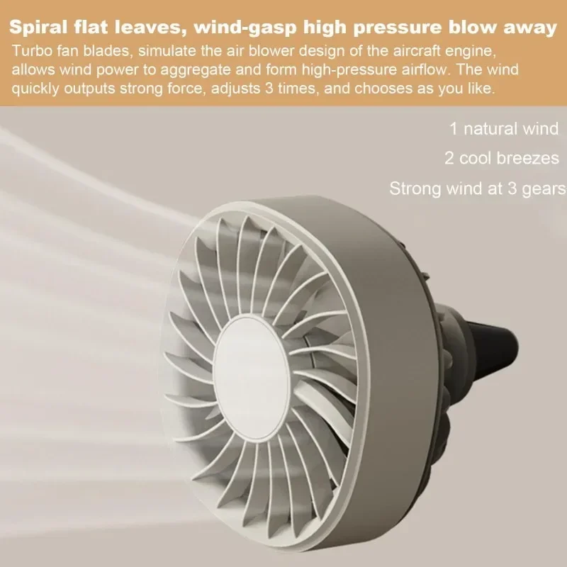 KEBIDUMEI 5V Air Vent Cooling with RGB Light Fan 3 Gears Wind Speed Adjustable Portable Charging Air Vent Clip Car Accessories