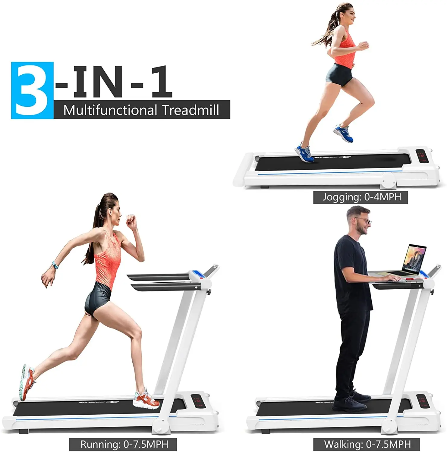 American spot foldable treadmill with desktop board for home office