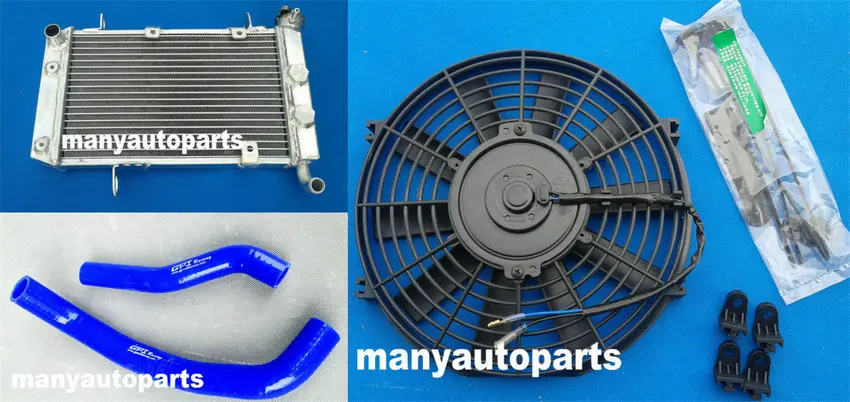 RED HOSE+Radiator+FAN For Suzuki LTZ400 Quadsport Z400 KFX400 DVX400 03-08 04 05 06 07