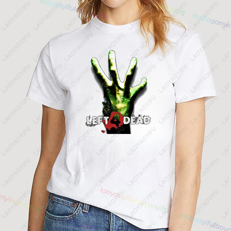Left 4 Dead 2 T Shirt Men Women Fashion Casual Game Lovers Short Sleeve T-shirt Aesthetic Vintage Retro Style T-shirts Harajuku