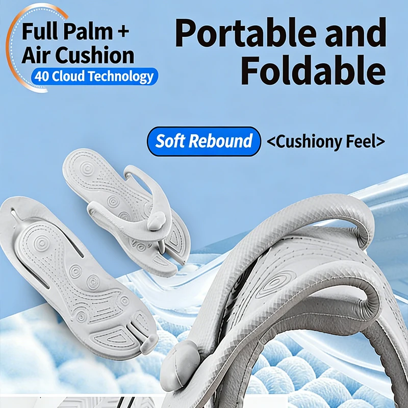 

DIY Travel Beach Vacation Flip-flops Universal EVA Anti-slip Slippers Portable Lightweight Indoor/outdoor Slippers uUnisex
