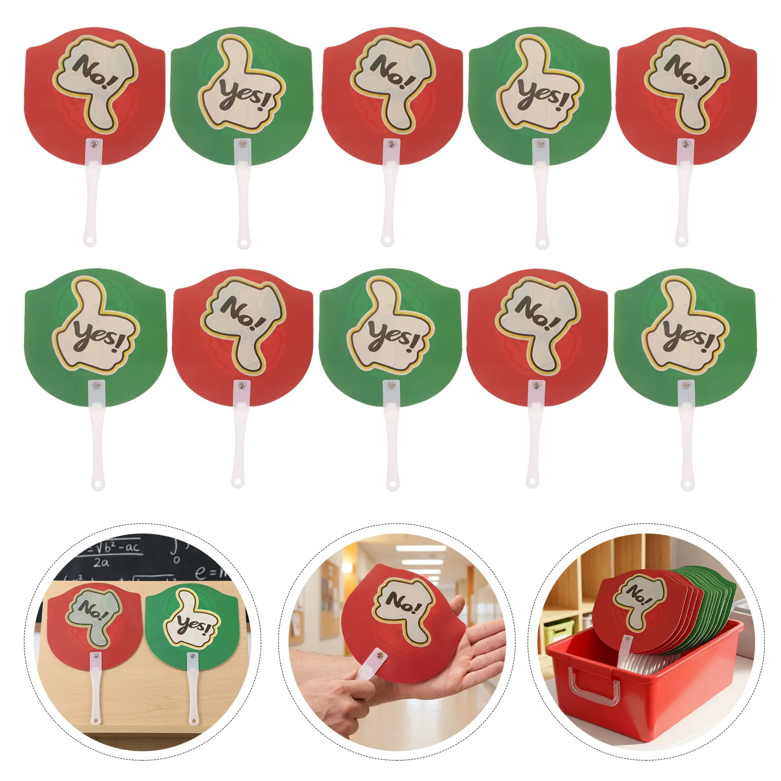 10Pcs Thumbs Up Thumbs Down Classroom Voting Paddle Set Plastic Yes No Teacher School Supplies Student Response Device