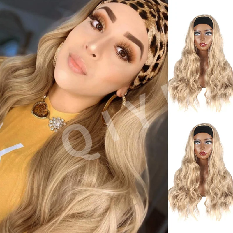 

European and American style women's wigs, long curly hair with large waves, dual-strap synthetic high-temperature fiber fashion