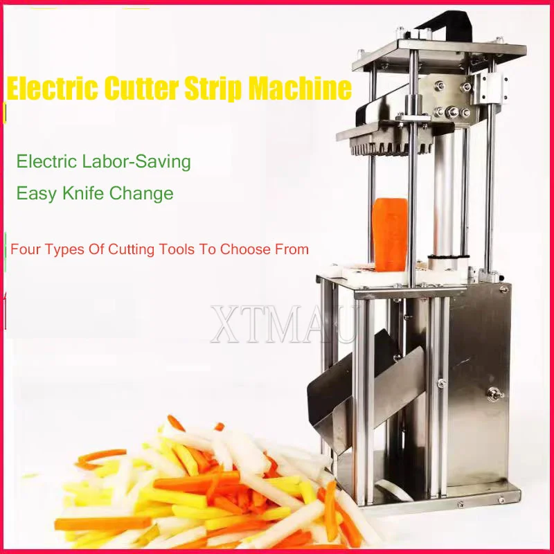 آلة قطع شرائط البطاطس والجزر الكهربائية 8 مم 15 مم قاطع القلي الفرنسي من الفولاذ المقاوم للصدأ