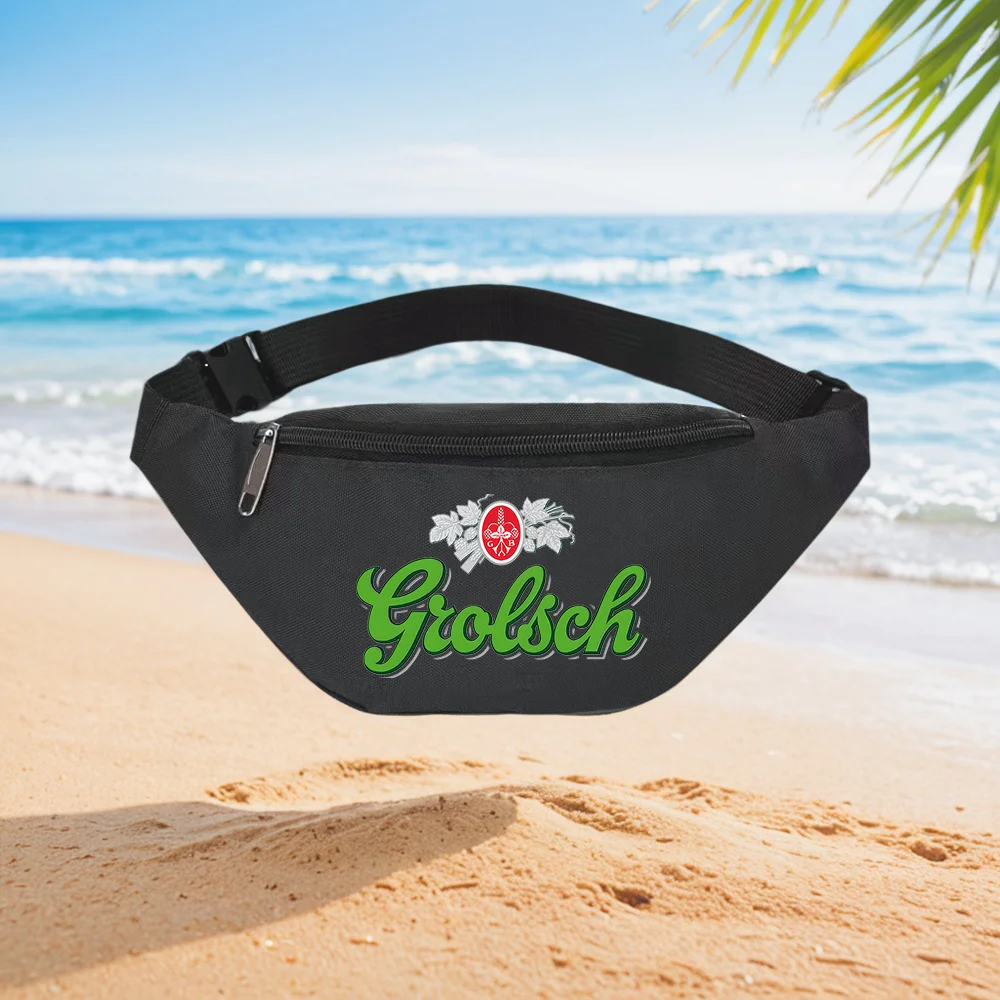 Grolsch Beer Logo Stylish Design Waist Backpack Crossbody Chest Bag Street Casual Sporty Fashionable Simple Unique Printed Desig