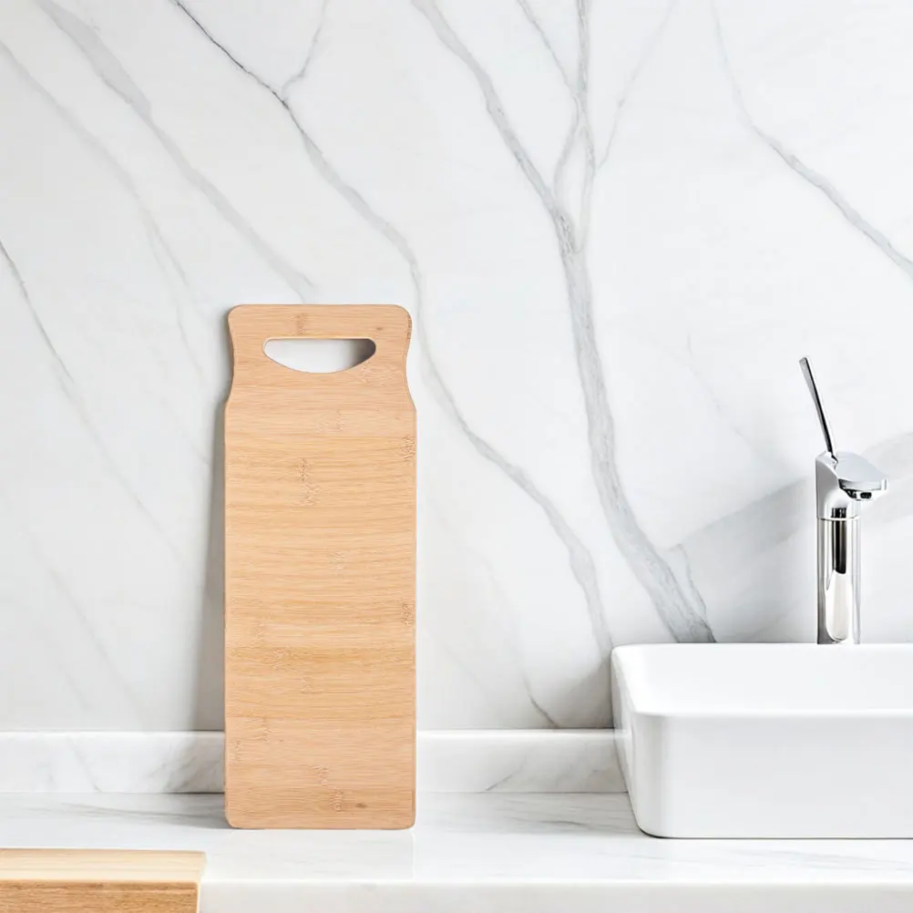 

2Pcs Bamboo Laundry Board Thickened Mini Rustic Wooden Scrub Board Hand Wash Clothes Cleaning Tool Travel Small Bamboo Washboard