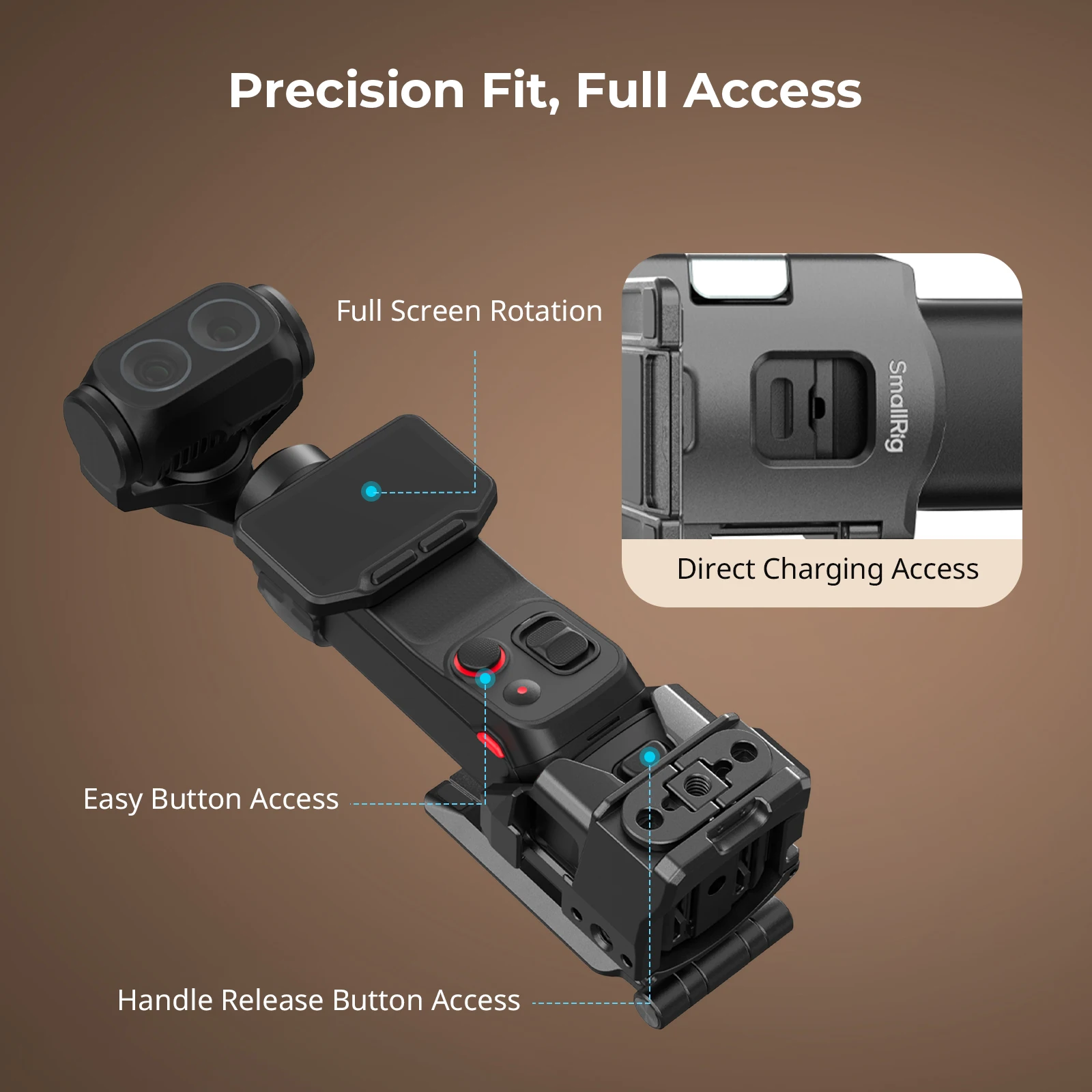 SmallRig Mocowanie z możliwością podłączenia do Insta360 Luna Ultra z wbudowanym interfejsem magnetycznym, mocowaniem typu cold shoe i płytką Arca-Swiss -6824 — zdjęcie produktu 6