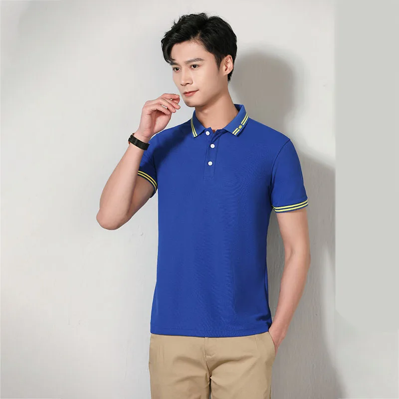 

AISHUNP Golf Polo Ribbed Cuffs Cotton Men's Polo Shirts High Quality Slim-Fit Embroidery Crown Polo Homme