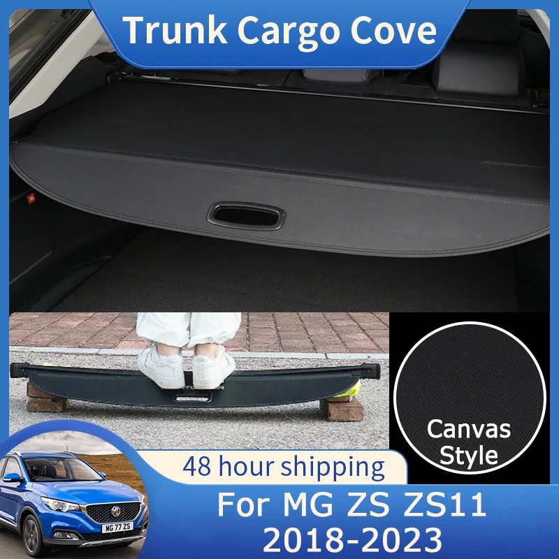 For MG ZS ZS11 2018 2019 2020 2021 2022 2023 Rear Trunk Cargo Cover Shade Retractable Privacy Security Waterproof Car Interior